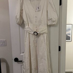 Ted Baker Poppy Button Through Puff Sleeve Midi-Dress